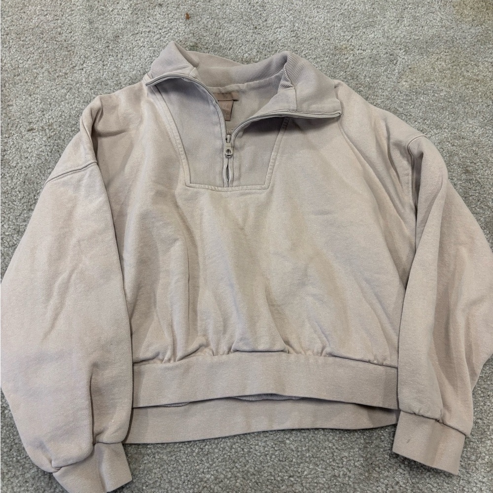 H&M Light Beige Ribbed Pullover